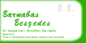 barnabas beszedes business card