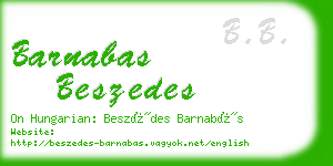 barnabas beszedes business card